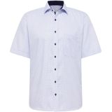 ETERNA - Blauw Fantasie - Overhemd - 100% Katoen - Korte Mouwen