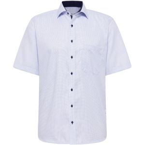 ETERNA - Blauw Fantasie - Overhemd - 100% Katoen - Korte Mouwen