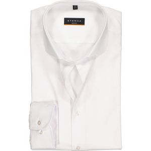 ETERNA - Slim Fit Overhemd - Wit - Twill - Strijkvrij - 100% Katoen