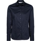 Donkerblauw Blouse - 95% Katoen, 5% Elastaan - Regular Fit - Easy Iron