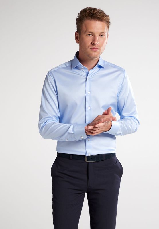 ETERNA - 1863 - Overhemd - Lichtblauw - 2-ply Twill - Slim Fit