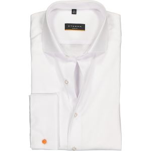 ETERNA - Slim Fit - Overhemd - Wit - Dubbele Manchet - Strijkvrij