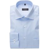 ETERNA - Blauw Effen Overhemd - 100% Katoen - Kent Kraag - Lange Mouwen