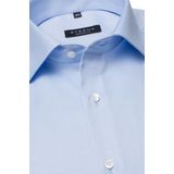 ETERNA - Blauw Effen Overhemd - 100% Katoen - Kent Kraag - Lange Mouwen