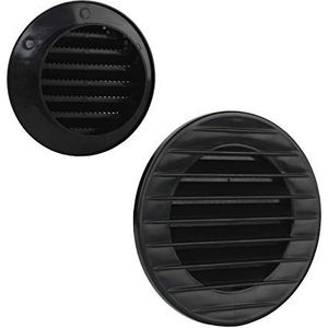 MKK - Ventilatierooster, buitenrooster - Met insectengaas - Wit, grijs, bruin, antraciet, baksteenrood - 60, 70, 80, 90, 100, 120, 125, 150 mm - Zwart, Ø 80 mm