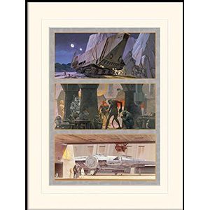 1art1 Star Wars Poster Tatooine And Mos Eisley Ingelijste Foto Met Passepartout | Muur Foto's | In Een Fotolijstje 40x30 cm