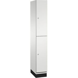 C+P Lockerkast met twee verdiepingen Cambio, 1 compartiment, kastframe lichtgrijs / deur lichtgrijs, breedte 300 mm