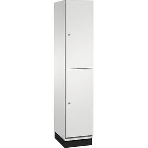 C+P Lockerkast met twee verdiepingen Cambio, 1 compartiment, kastframe lichtgrijs / deur lichtgrijs, breedte 400 mm
