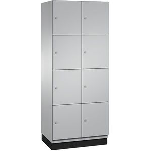 C+P Viervoudige locker Cambio, 2 compartimenten, blank aluminiumkleurig, plaatstalen deur, b = 800 mm, 8 vakken