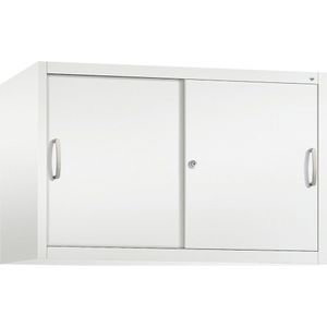 C+P ACCURADO opzetkast met schuifdeuren, 1 legbord, h x b x d = 790 x 1200 x 500 mm, verkeerswit