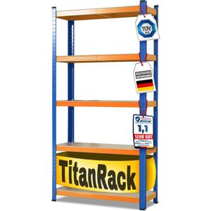 karatcommercial Schwerlastregal Grizzly  Blau-Orange  Höhe: 180 cm  Breite: 120 cm