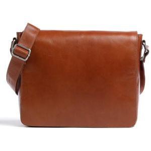 Leonhard Heyden Cambridge Messenger Leder 32 cm Laptopcompartiment cognac