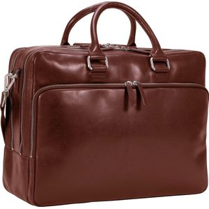 Leonhard Heyden Cambridge laptoptas 3-vaks 15 inch - Cognac