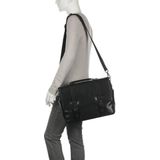 Leonhard Heyden Roma laptoptas 2-vaks 13 inch - Zwart