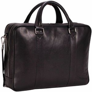 LEONHARD HEYDEN Leren Afzonderlijke gevallen Schoudertas met laptopvak Bergamo Zipped Briefcase 2 Black Zwart