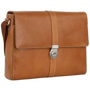 Leonhard Heyden Bergamo Messenger Leer 38 cm Laptopcompartiment  bruin