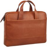 Leonhard Heyden Hamburg Zipped Briefcase 1 Compartment cognac