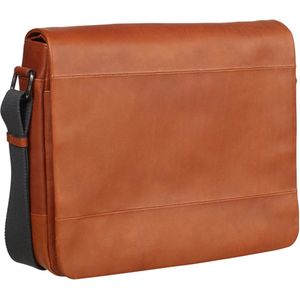 Leonhard Heyden Hamburg Messenger Leder 32 cm Laptopcompartiment cognac