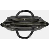 Leonhard Heyden Nizza Shopper Tas Leer 40 cm schwarz