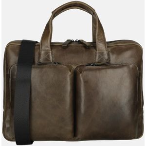 Leonhard Heyden Porto 14 inch laptoptas grey brown