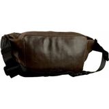 LEONHARD HEYDEN Leren Gordeltas Schoudertas Porto Crossbag Greybrown Donkerbruin