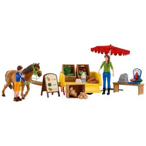 schleich FARM WORLD - Mobiele farmstand - Speelfigurenset - Kinderspeelgoed voor Jongens en Meisjes - 3 tot 8 jaar - 27 Onderdelen