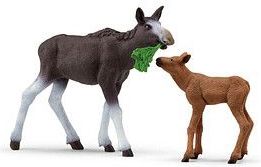 Schleich® Wild Life 42603 Elchkuh mit Kalb Spielfiguren-Set