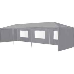 Paviljoen partytent met 8 zijwanden 9x3x2,55 m donkergrijs