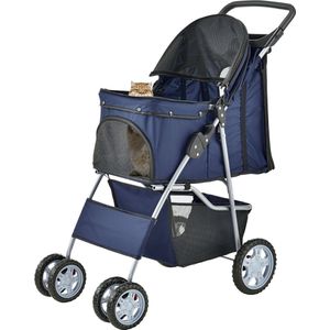 Hundewagen Niceville mit Regenschutz und Tasche 73 x 46 x 100 cm Blau pro.tec