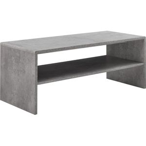 Salontafel Milaan met plank 100x40x40 cm betonlook