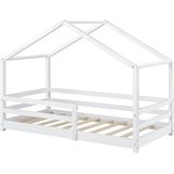 Kinderbed Knätten huisbed met uitvalbeveiliging 80x160 cm wit