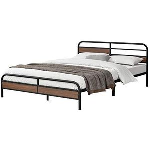 Metalen bed Aarau bedframe met bedbodem zwart 180x200 cm