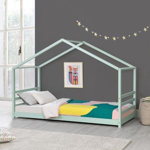 Kinderbed Vardo grenen huisbed en bedbodem 90x200 mint