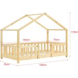 Kinderbett Treviolo 70x140 cm Holzfarben