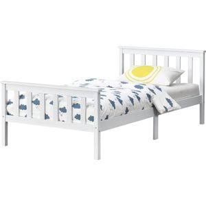 Houten bed Breda met bedbodem 100x200 cm wit