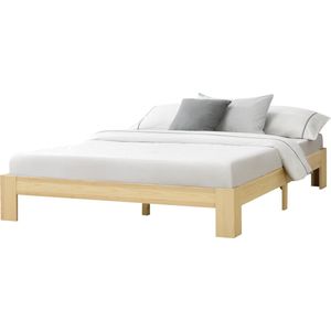 Houten bed Raisio met bedbodem 140x200 cm houtkleurig