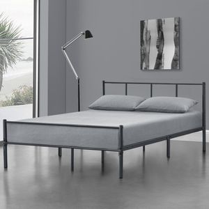 Metalen bedframe Hercules twijfelaar incl. bedbodem 120x200 cm donkergrijs