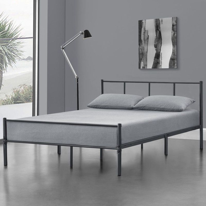 Metallbett Laos 120x200 cm Dunkelgrau en.casa