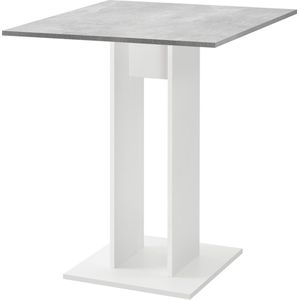 Design eettafel Lindesnes vierkant 65x65x78 cm betonlook en wit