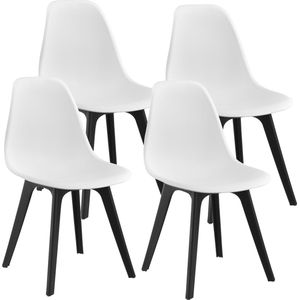 Design stoel Lendava 4 stuks set - wit en zwart