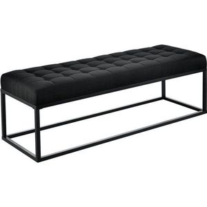 Bankje halbank stof 120x40x38 cm zwart