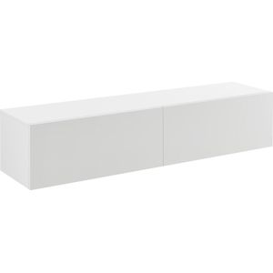 Hängeboard Evaton 140x33x30 cm Weiß Matt mit 2 Ablageflächen Weiß Matt en.casa
