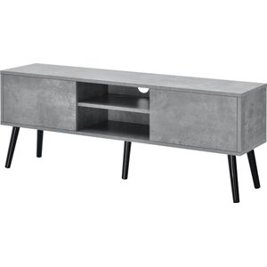 TV meubel Eskilstuna tv kast 120x29,5x46,5 cm betonkleurig en zwart
