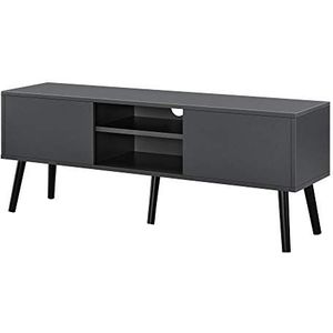 TV meubel Eskilstuna tv kast 120x29,5x46,5 cm donkergrijs en zwart