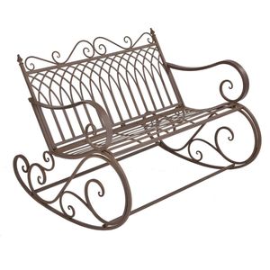 Schaukelbank Greenough 85x113x95cm im Landhausstil Edelrost-Braun en.casa