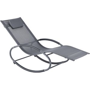 Ligstoel Almaluez schommelstoel 153x63x80,5 cm donkergrijs