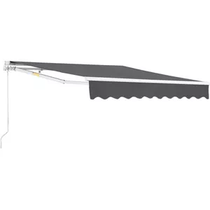 VOUNOT Sonnenschirm Rechteckig für Balkon und Terrasse, 200 × 125 cm, Knickbarer Balkonschirm, Sonnenschutz UV 50 , Dunkel Grau 200cm