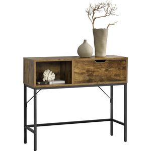 Console tafel Tranemo sidetable zwart en houtkleurig