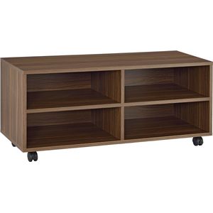 en.casa Lowboard, »Gränne« Rollbares Regal 90x35x40,5 cm Sideboard Dunkler Holzton