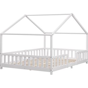 Kinderbed Treviolo met uitvalbeveiliging 140x200 cm wit mat